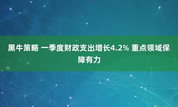 黑牛策略 一季度财政支出增长4.2% 重点领域保障有力