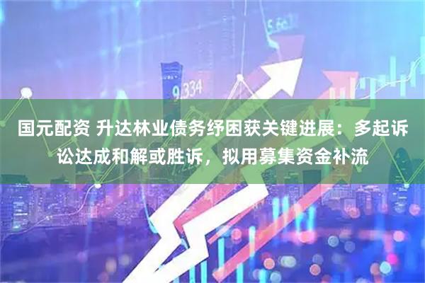 国元配资 升达林业债务纾困获关键进展：多起诉讼达成和解或胜诉，拟用募集资金补流